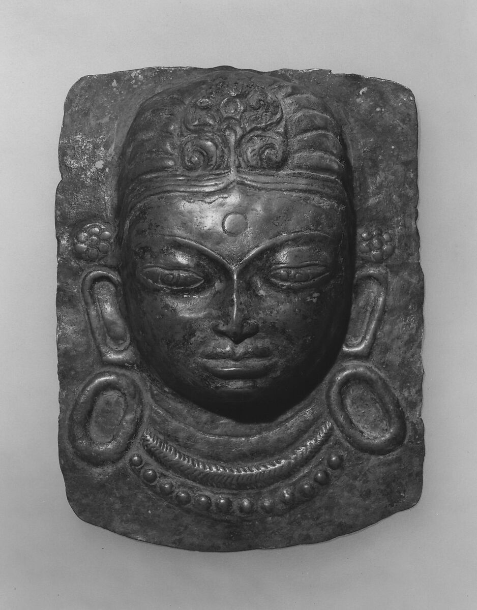 Mask of a Deity, Repoussé copper alloy, Nepal (Kathmandu Valley) 