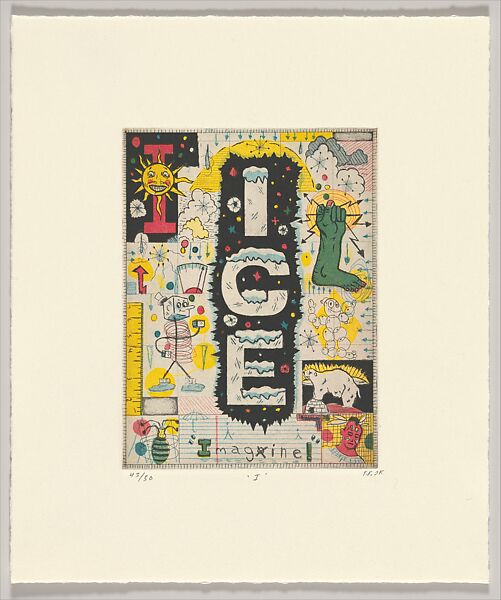 Max and Gaby's Alphabet, Tony Fitzpatrick (American, born 1958), Suite of 26 color etchings 