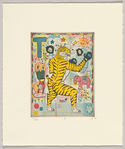 Max and Gaby's Alphabet, Tony Fitzpatrick (American, 1958–2025), Suite of 26 color etchings