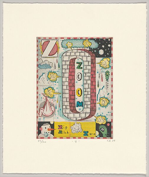 Max and Gaby's Alphabet, Tony Fitzpatrick (American, 1958–2025), Suite of 26 color etchings