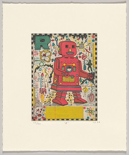 Max and Gaby's Alphabet, Tony Fitzpatrick (American, 1958–2025), Suite of 26 color etchings