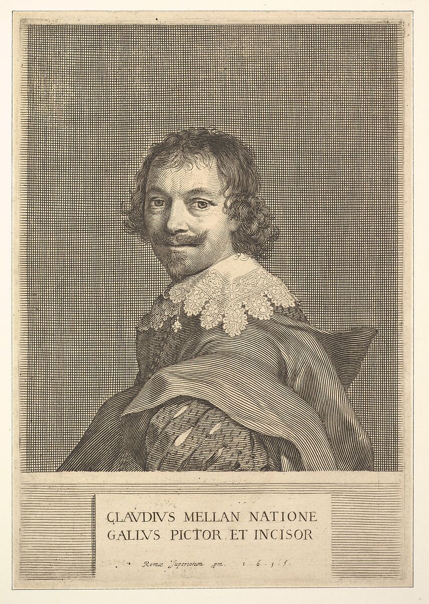 Claude Mellan: Self Portrait, Claude Mellan (French, Abbeville 1598–1688 Paris), Engraving; first state of two 