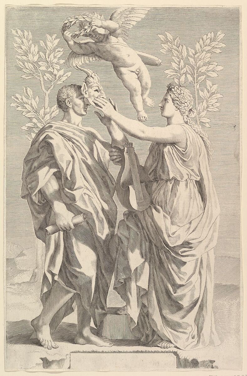 Frontispiece: Horace, Quinti Horatii Flacci Opera, Claude Mellan (French, Abbeville 1598–1688 Paris), Engraving; first state of two 