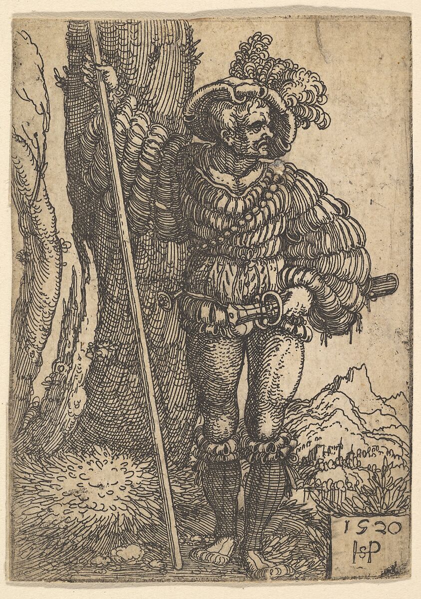 A Lansquenet, Sebald Beham (German, Nuremberg 1500–1550 Frankfurt), Etching 