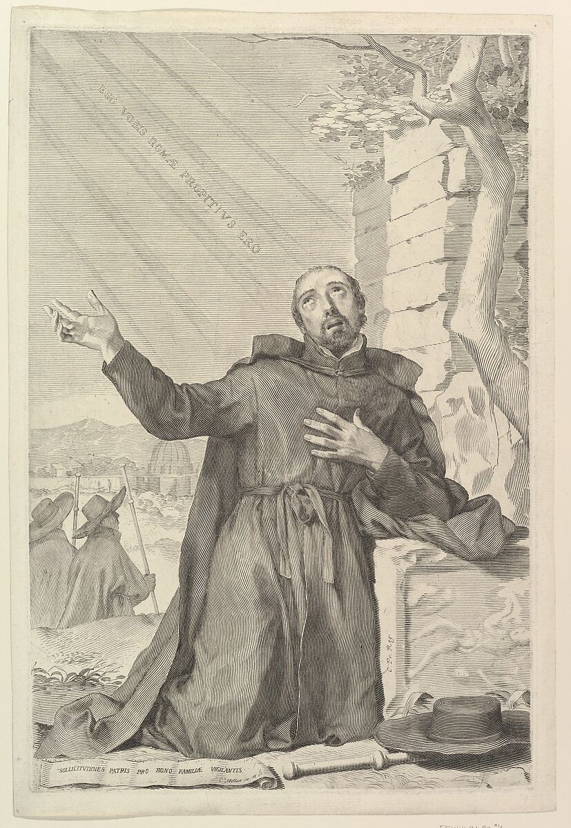 St. Ignatius in Ecstasy, Claude Mellan (French, Abbeville 1598–1688 Paris), Engraving; third state of three 