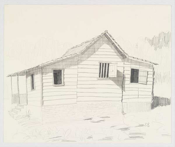 Farmer's House Near Cienfuegos Cuba, Emilio Sanchez (American (born Cuba), Camagüey 1921–1999), Graphite 
