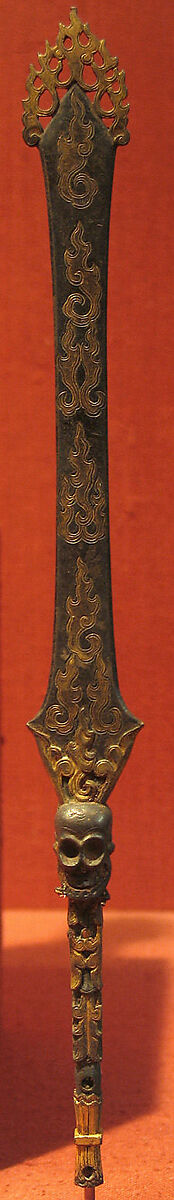 Ritual Sword, Iron with gold and gilt silver, Tibet 