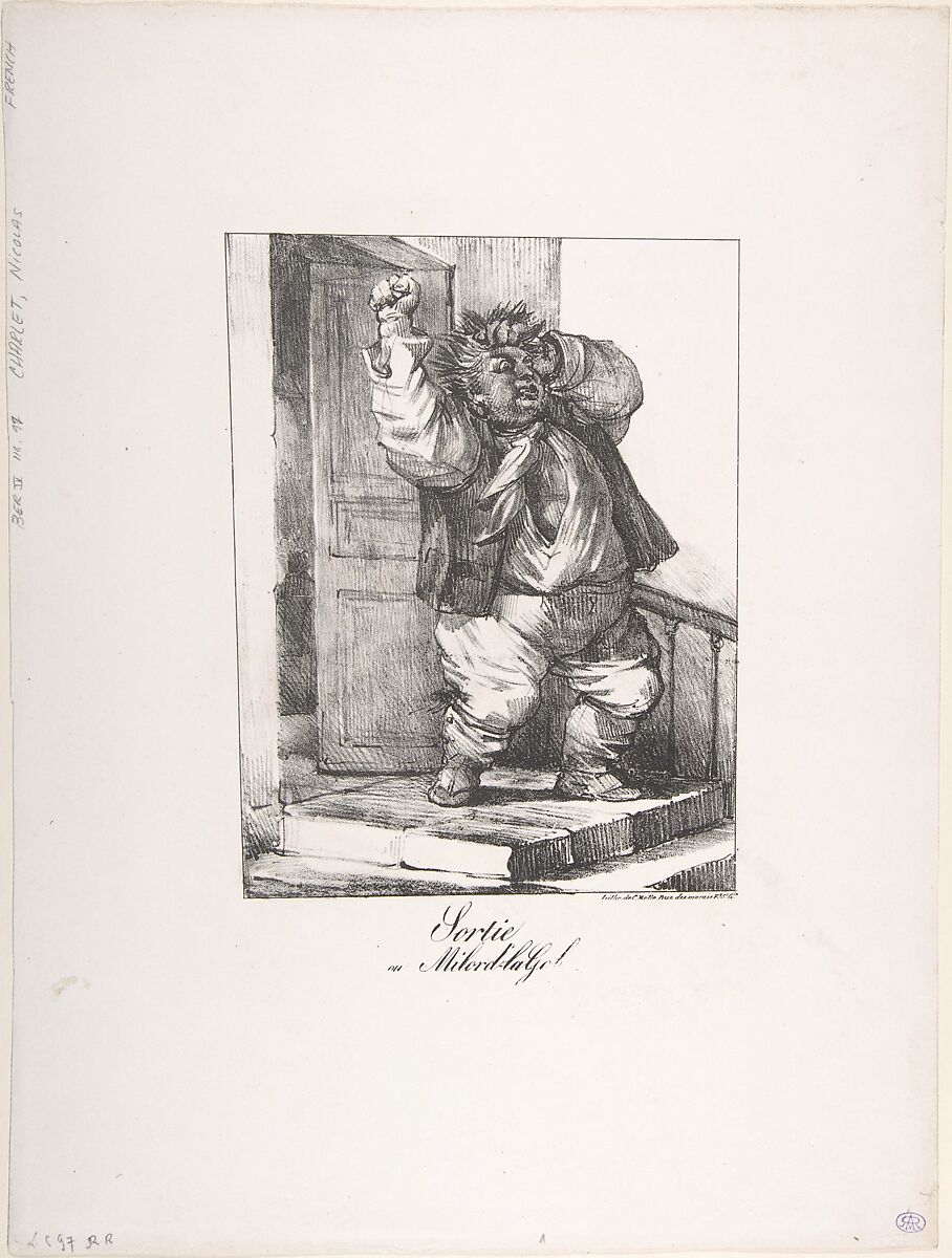 Exit, or Lord the Gob (Sortie, ou Milord-la Gob), Nicolas-Toussaint Charlet (French, Paris 1792–1845 Paris), Lithograph 