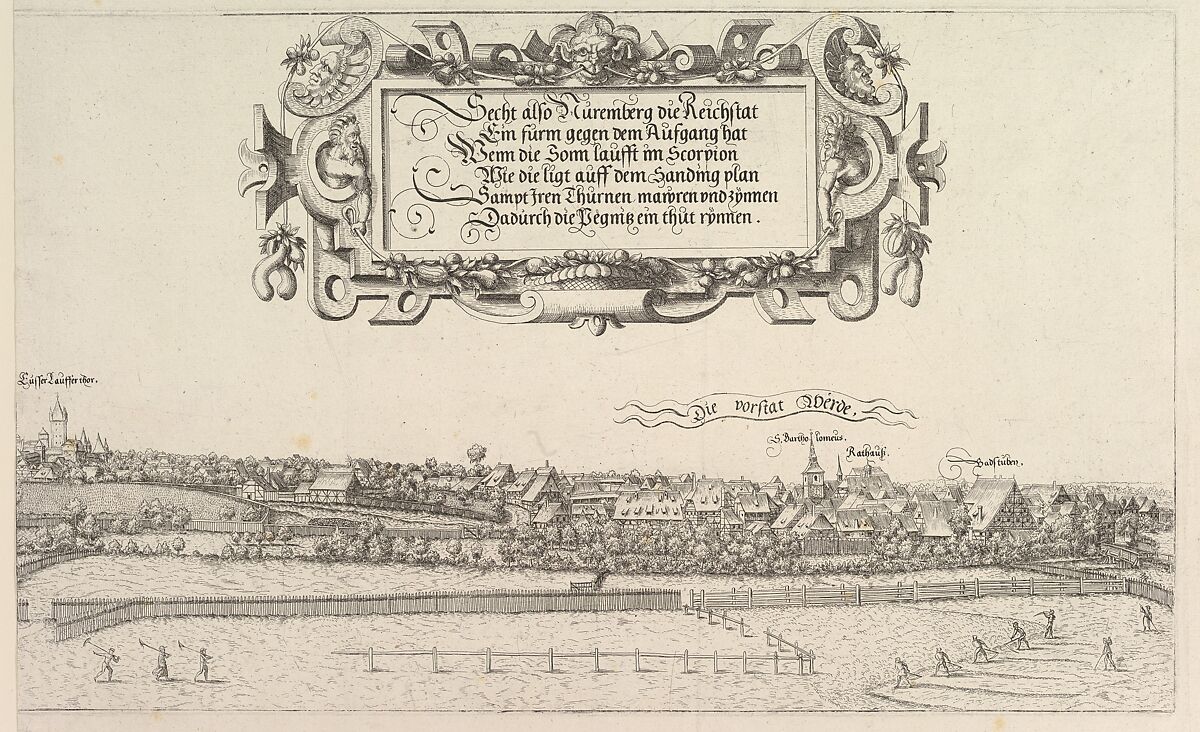 View of Nuremberg, to the east, right plate, Hanns Lautensack (German, Bamberg (?) ca. 1520–1564/66 Vienna), Etching 