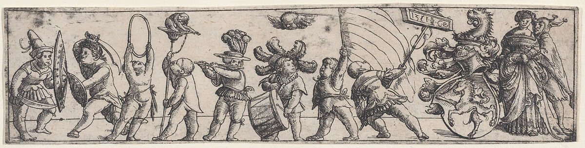 Frieze with children, Christoph Bockstorffer (German, Memmingen ca. 1480–ca. 1553 Colmar), Etching; first state of two (Hollstein)