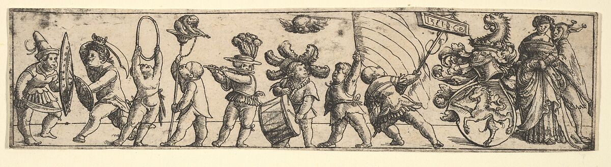 Frieze with children, Christoph Bockstorffer (German, Memmingen ca. 1480–ca. 1553 Colmar), Etching; first state of two (Hollstein) 