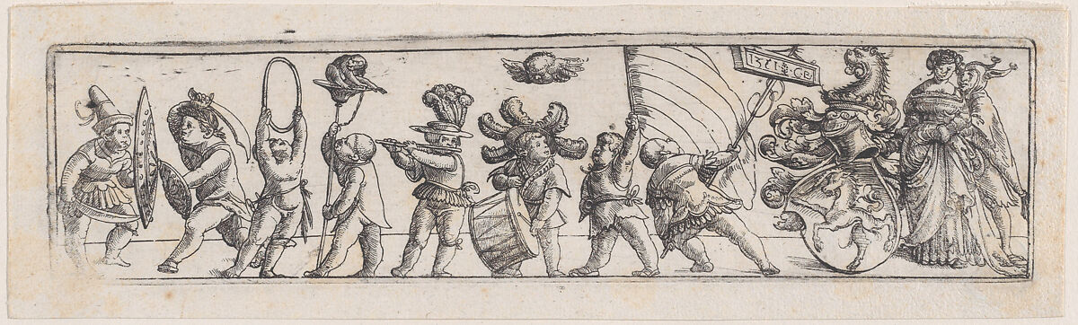 Frieze with children, Christoph Bockstorffer (German, Memmingen ca. 1480–ca. 1553 Colmar), Etching; first state of two (Hollstein)