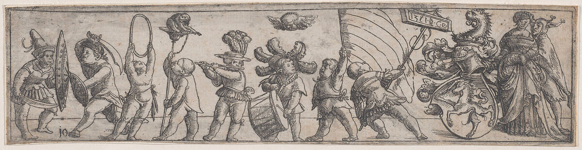 Frieze with children, Christoph Bockstorffer (German, Memmingen ca. 1480–ca. 1553 Colmar), Etching; second state of two (Hollstein)