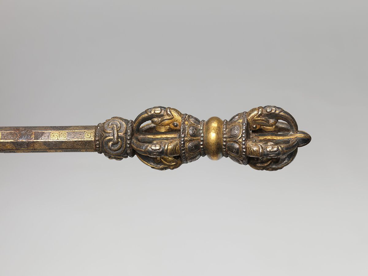 Fire-offering ladle, Iron damascened with gold and silver, Eastern Tibet, Derge, for Chinese market