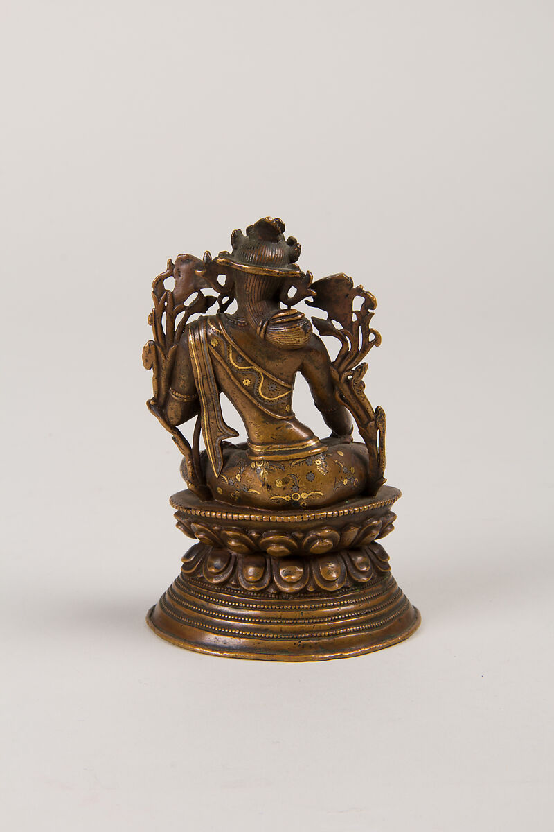 Seated Tara, the Buddhist Savior, Copper alloy inlaid with gold and silver, Tibet