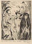 The Widow and the Grass Widow, frontispiece for Funerealities, Peggy Bacon (American, Ridgefield, Connecticut 1895–1987 Cape Porpoise, Maine), Drypoint