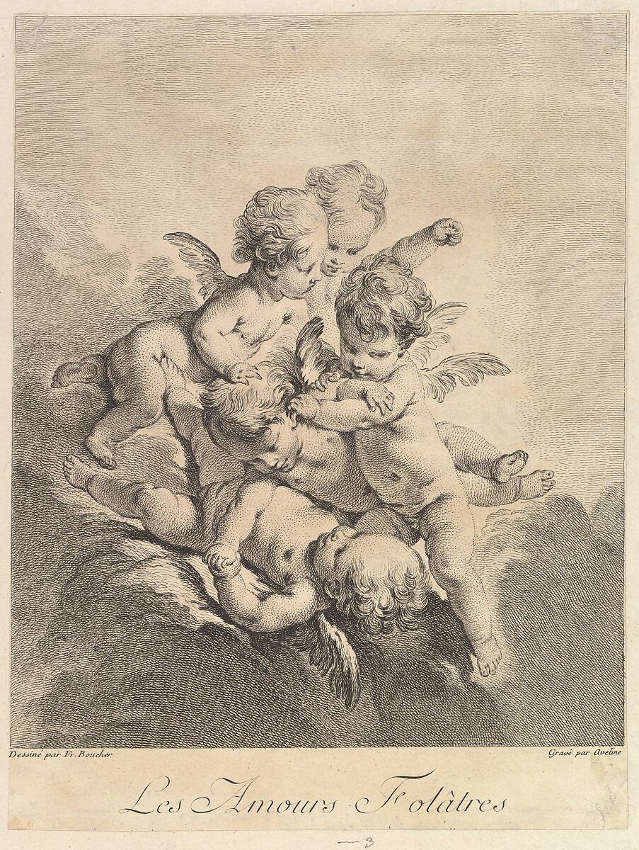 Children playing, Pierre Alexandre Aveline (French, Paris 1702–1760 Paris), Etching and engraving 