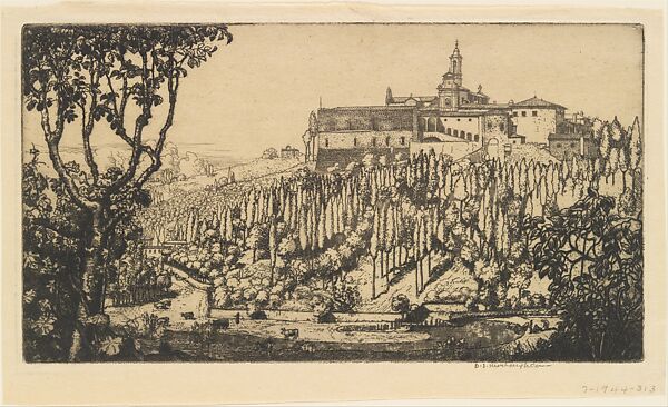 The Certosa, Florence, Donald Shaw MacLaughlan (American (born Canada), Charlottetown 1876–1938 Marrakesh), Etching 