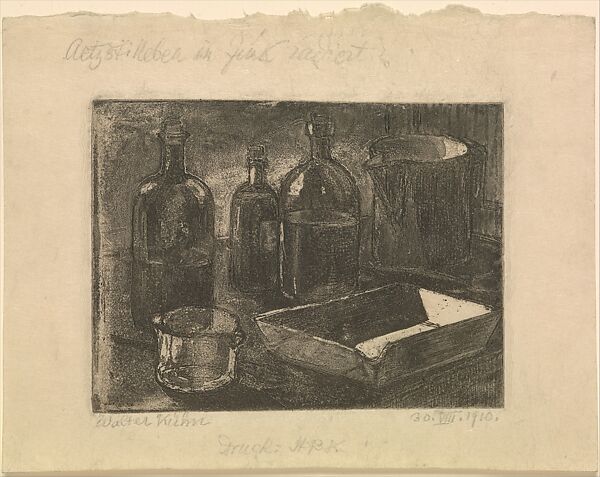 Still Life, Walther Karl Heinrich Kühn (Austrian or German, 1895–1970), Etching and aquatint 