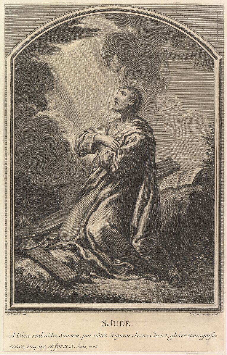 Saint Jude, Etienne Brion (French, Paris, ca.1700), Etching and engraving 