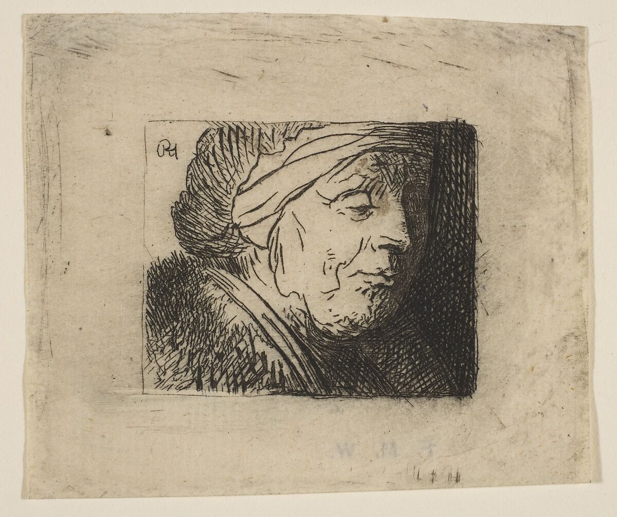 Head of an Old Woman, Jan Georg (Joris) van Vliet (Dutch, Delft ca. 1610–ca. 1635), Etching 