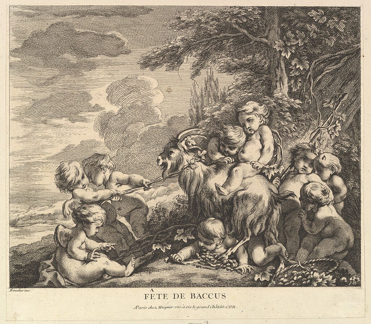 The Feast of Bacchus, Pierre Alexandre Aveline (French, Paris 1702–1760 Paris), Etching and engraving 