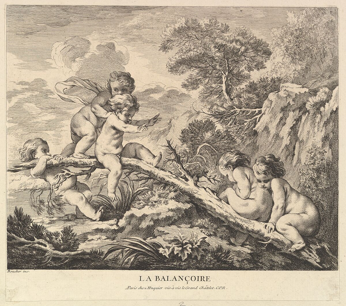 The Seesaw, Pierre Alexandre Aveline (French, Paris 1702–1760 Paris), Etching and engraving 
