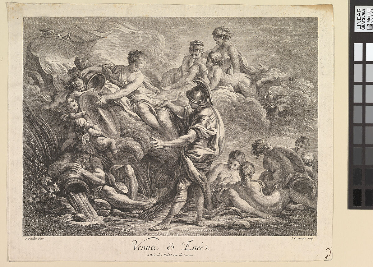 Venus and Aeneas, Pierre François Courtois (French, Paris 1736–1763 Rochefort), Etching and engraving 