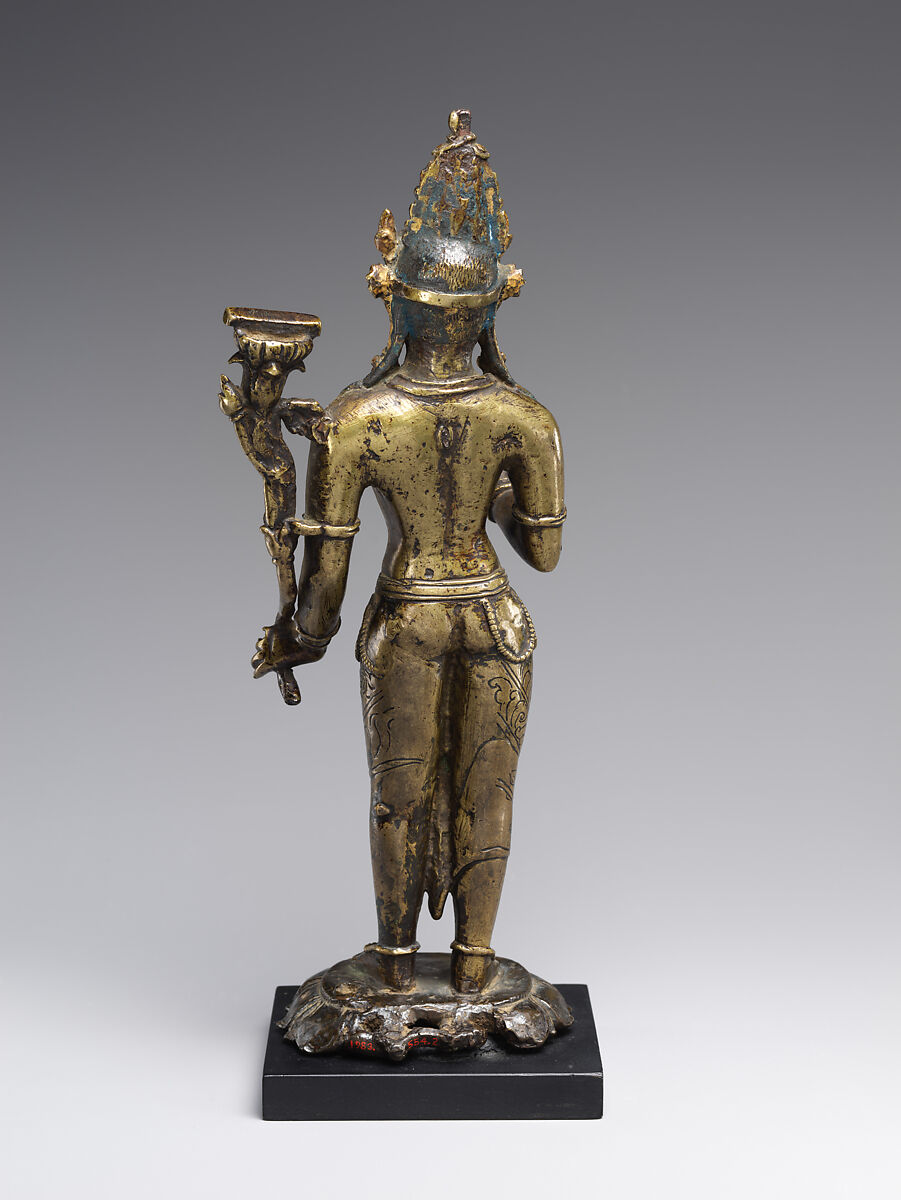 Manjushri, the Bodhisattva of Transcendent Wisdom, Brass with traces of gilding and color, Tibet