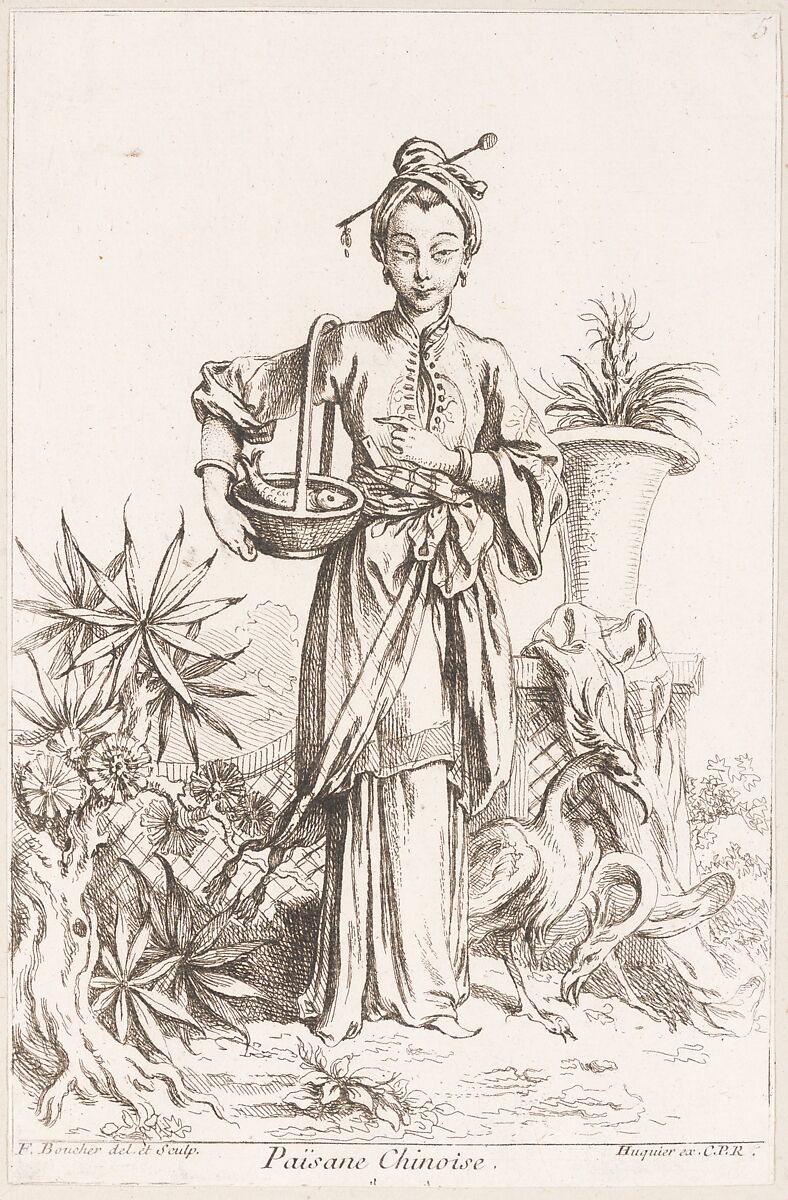 Chinese Peasant, François Boucher (French, Paris 1703–1770 Paris), Etching 