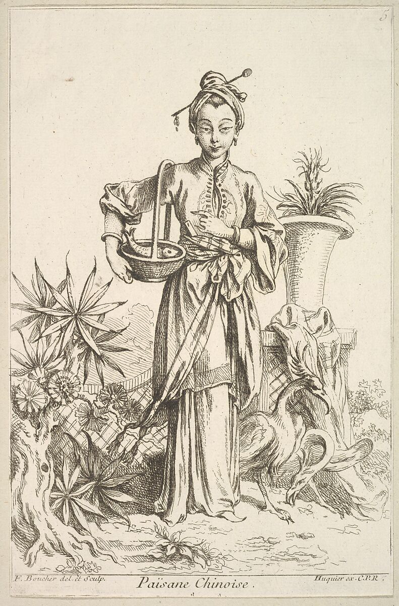 Chinese Peasant, François Boucher (French, Paris 1703–1770 Paris), Etching
