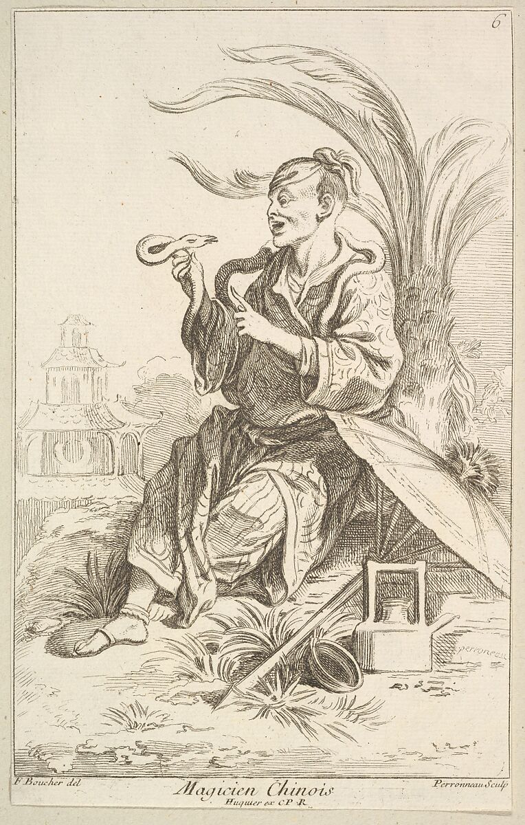 Chinese Magician, Jean-Baptiste Perronneau (French, Paris 1715–1783 Amsterdam), Etching 