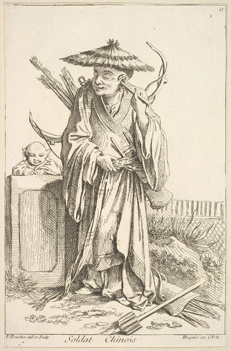 Chinese Soldier, François Boucher (French, Paris 1703–1770 Paris), Etching 