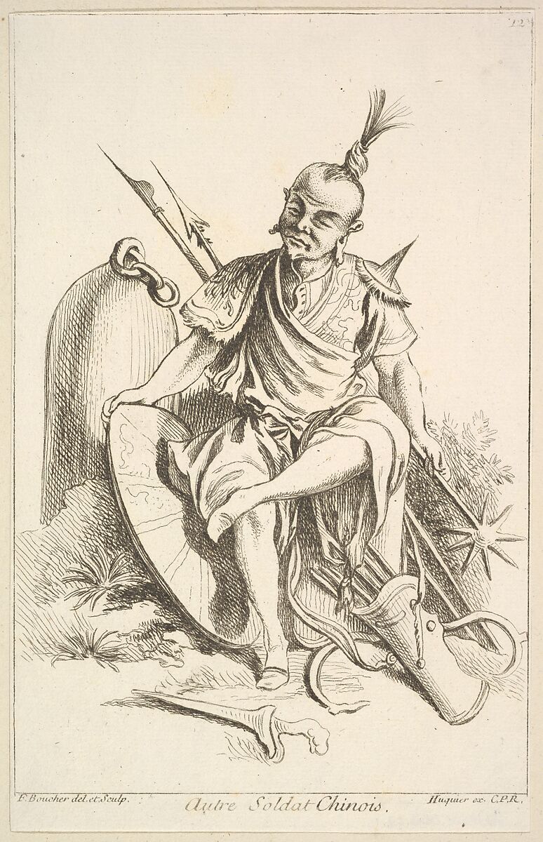 Other Chinese Soldier, François Boucher (French, Paris 1703–1770 Paris), Etching 