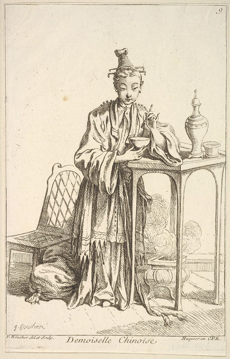 Chinese Young Lady, François Boucher (French, Paris 1703–1770 Paris), Etching 