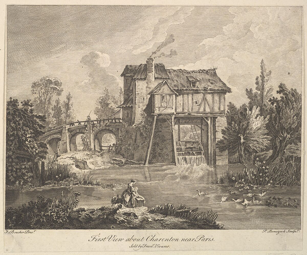 First View of Clarenton near Paris, Peter Paul Benazech (British, ca. 1730–1783), Engraving 