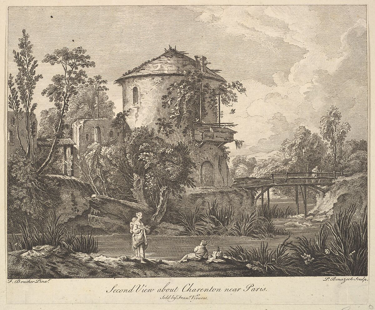 Second View of Charenton near Paris, Peter Paul Benazech (British, ca. 1730–1783), Engraving 
