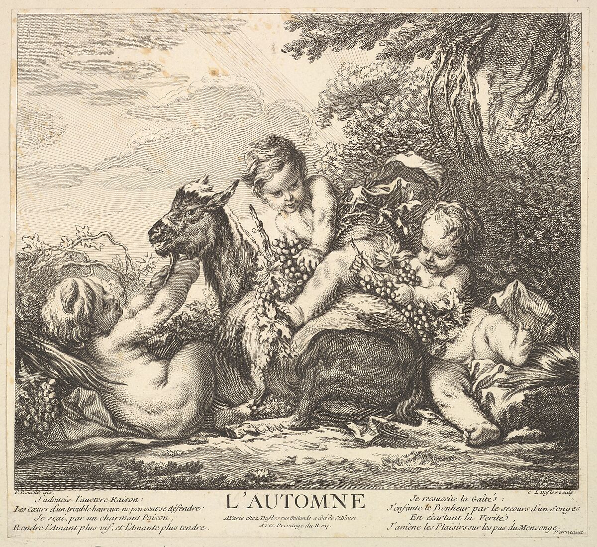 Autumn, Claude Augustin Duflos le Jeune (French, Paris 1700–1786 Paris), Etching and engraving 