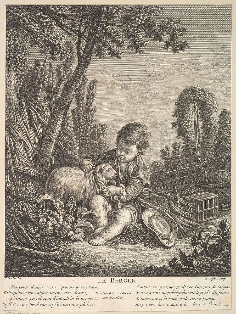 The Shepherd, Claude Augustin Duflos le Jeune (French, Paris 1700–1786 Paris), Etching and engraving 
