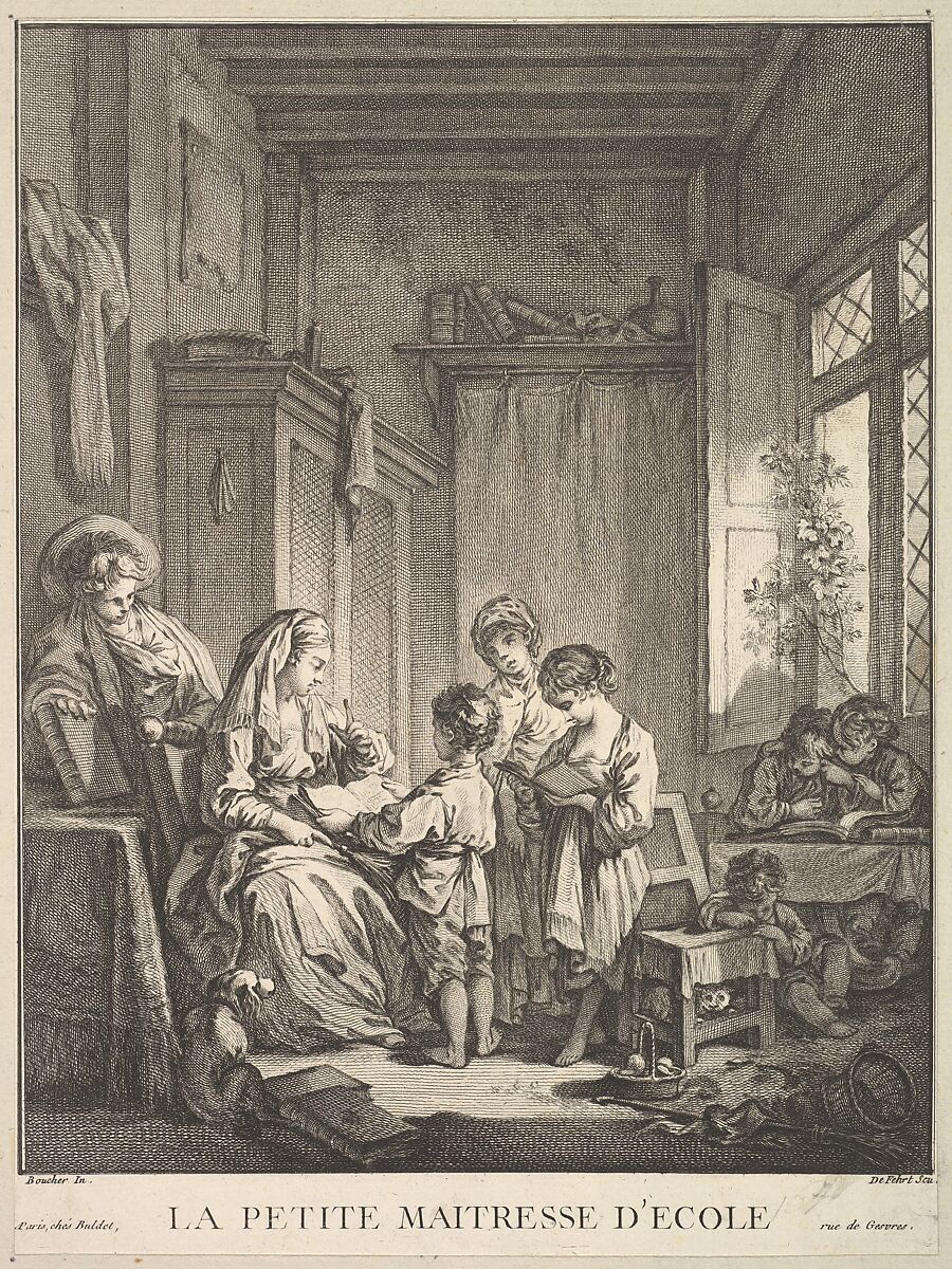 The Little Schoolmistress, A. J. Defehrt (French (born Denmark), Huring 1723–1774), Etching and engraving 