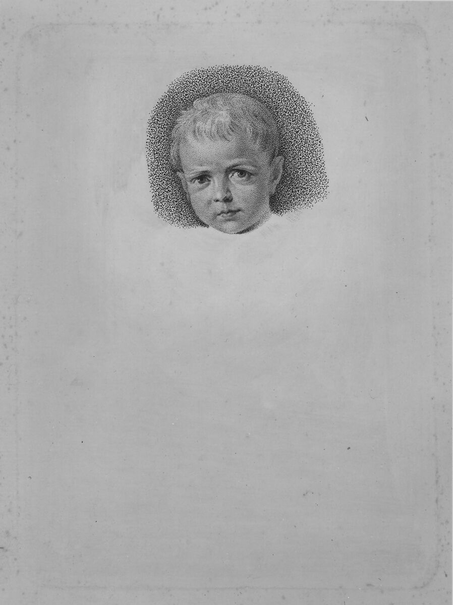 Head of a Young Boy, Attributed to Pierre Paul Prud&#39;hon (French, Cluny 1758–1823 Paris), Stipple engraving 