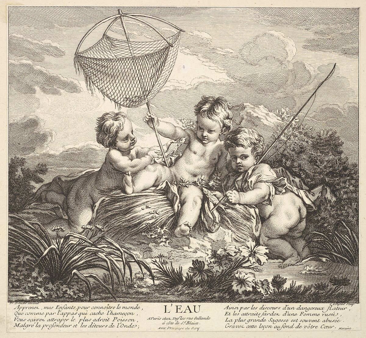 Water, Claude Augustin Duflos le Jeune (French, Paris 1700–1786 Paris), Etching and engraving 