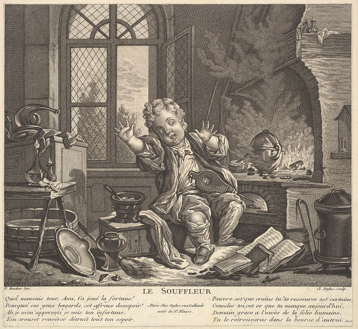 Glass Blower, Claude Augustin Duflos le Jeune (French, Paris 1700–1786 Paris), Etching and engraving 