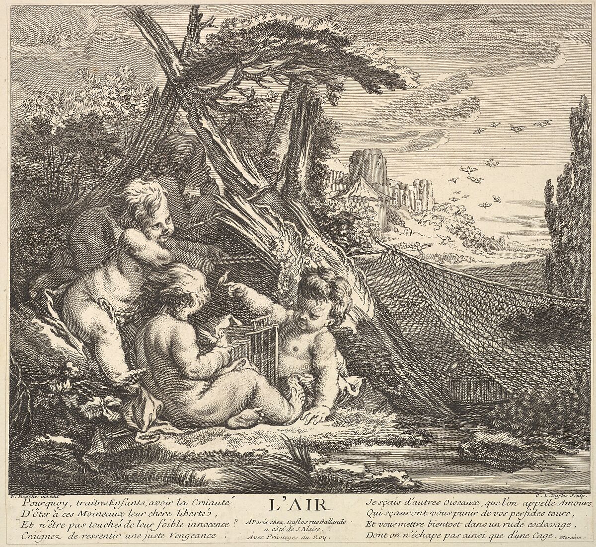 Air, Claude Augustin Duflos le Jeune (French, Paris 1700–1786 Paris), Etching and engraving 