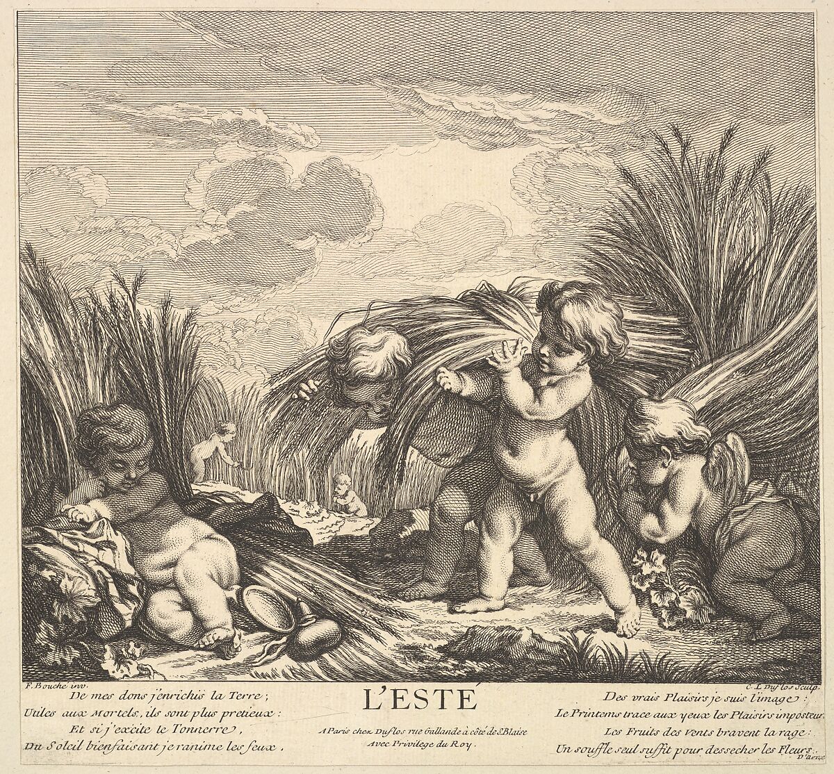 Summer, Claude Augustin Duflos le Jeune (French, Paris 1700–1786 Paris), Etching and engraving 