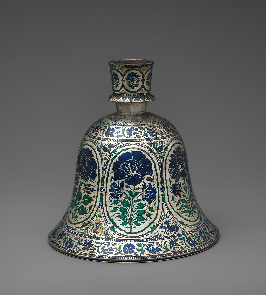 Huqqa Base, Silver with enamel, India (probably Lucknow)
