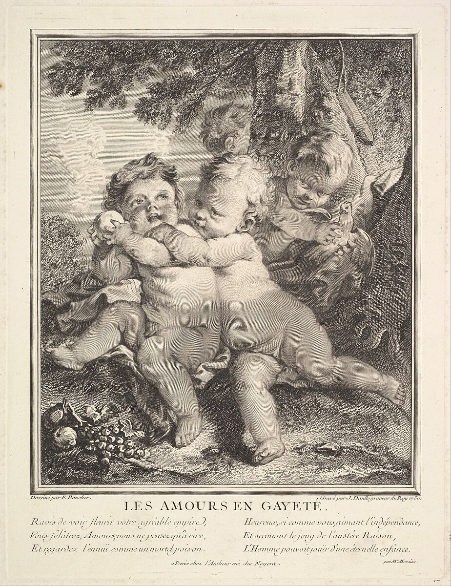 The Cheerful Cupids, Jean Daullé (French, Abbeville 1703–1763 Paris), Etching and engraving 