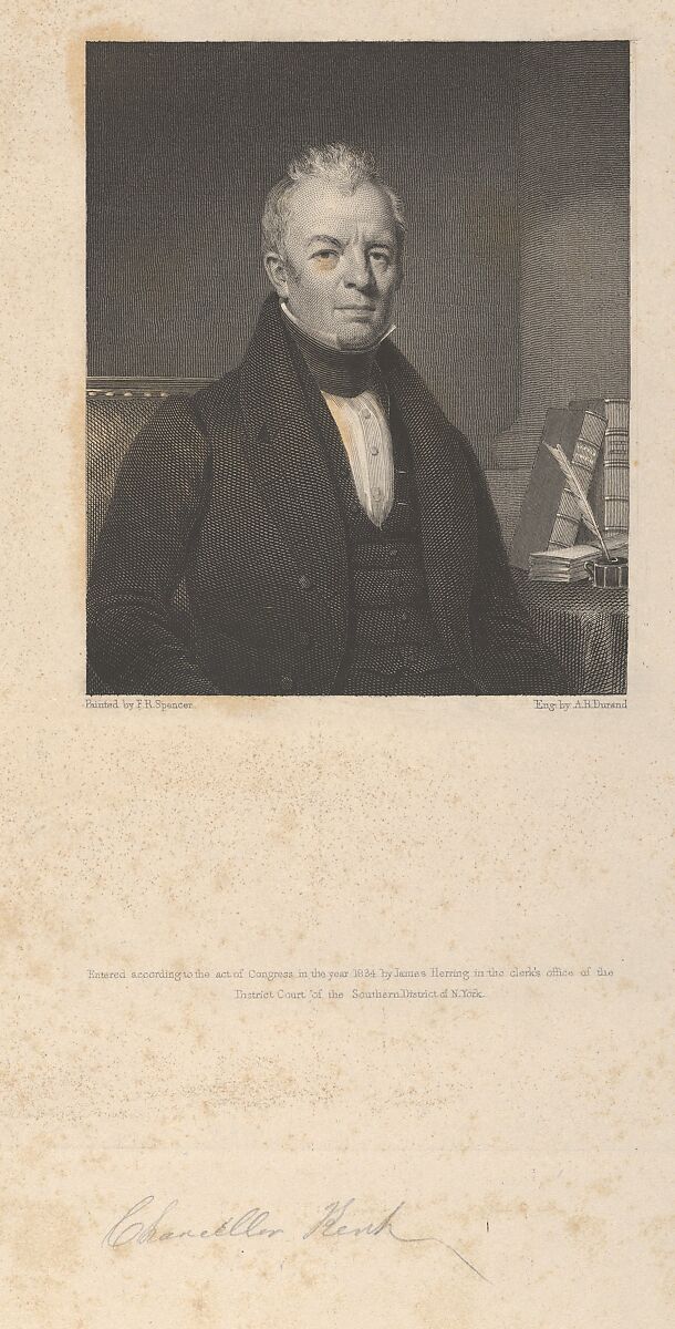 James Kent, Asher Brown Durand (American, Jefferson, New Jersey 1796–1886 Maplewood, New Jersey), Engraving; first state of two 