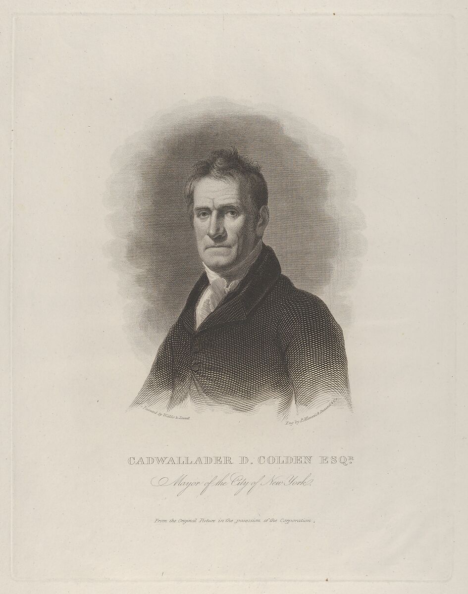 Cadwallader David Colden, Mayor of New York City, Asher Brown Durand (American, Jefferson, New Jersey 1796–1886 Maplewood, New Jersey), Engraving; first state of two 