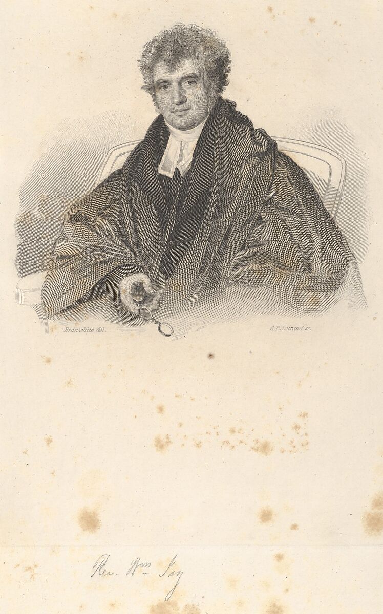 Rev. William Jay, Asher Brown Durand (American, Jefferson, New Jersey 1796–1886 Maplewood, New Jersey), Engraving; between first and second states of two 